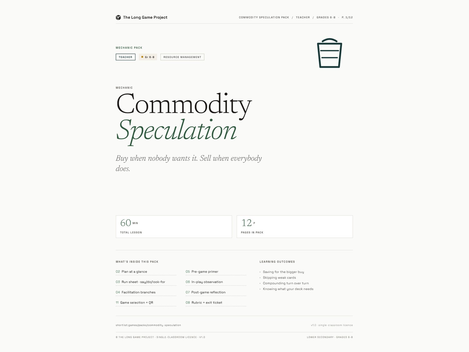 Page one preview - Lower secondary