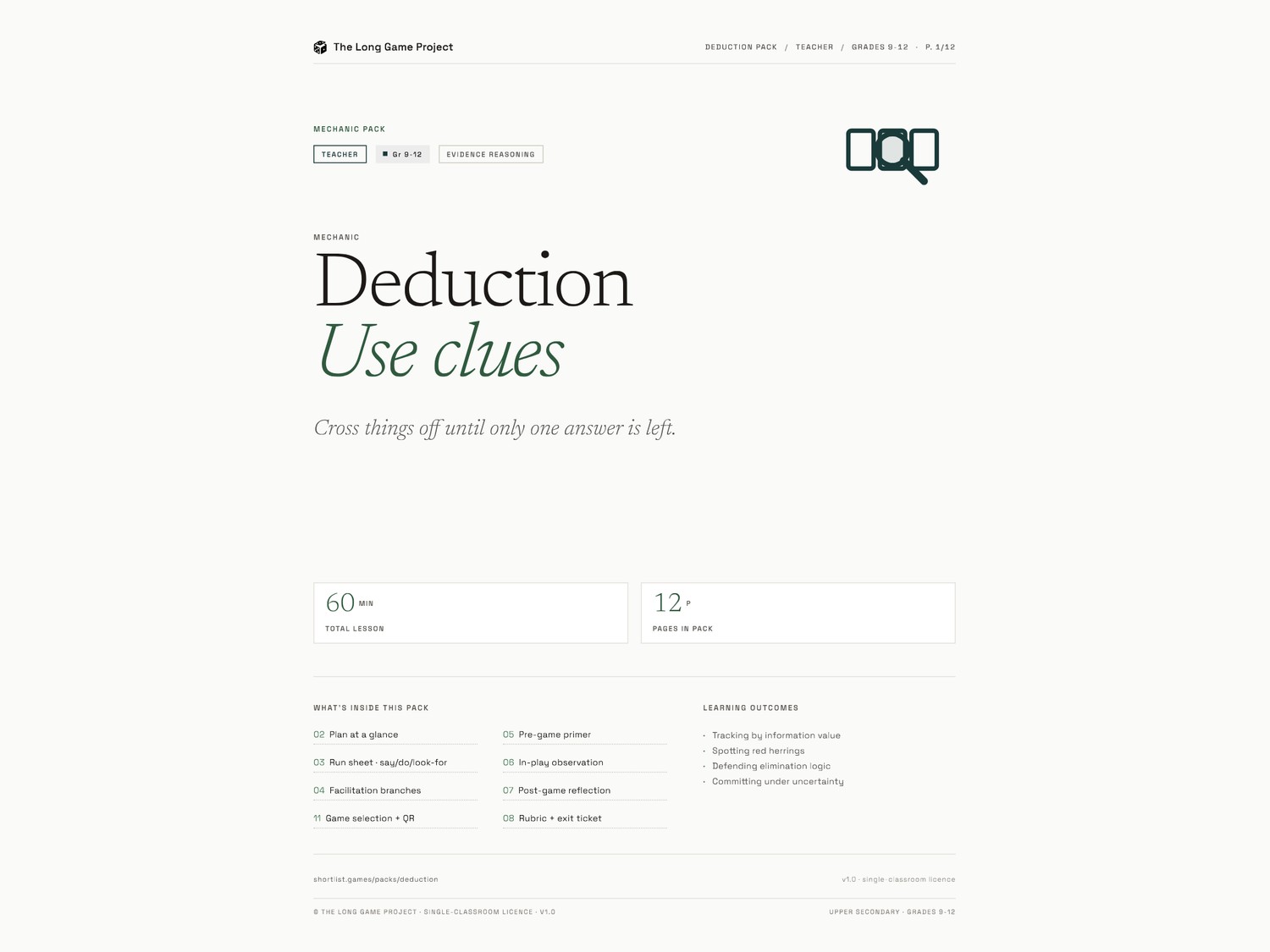 Page one preview - Upper secondary