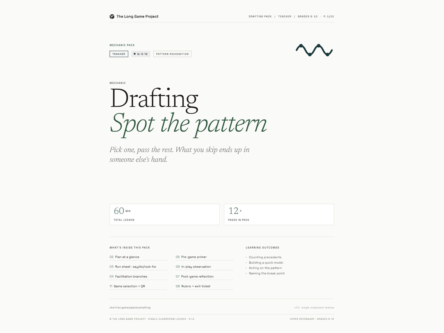 Page one preview - Upper secondary