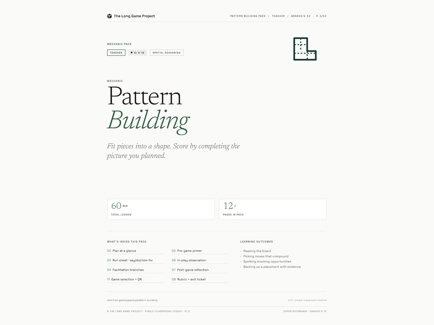 Page one preview - Upper secondary