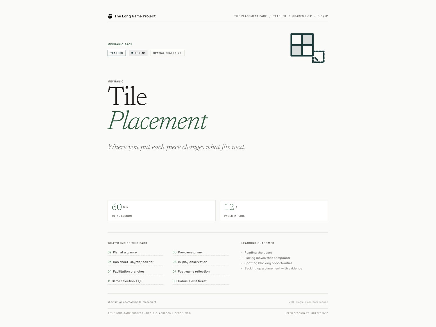 Page one preview - Upper secondary